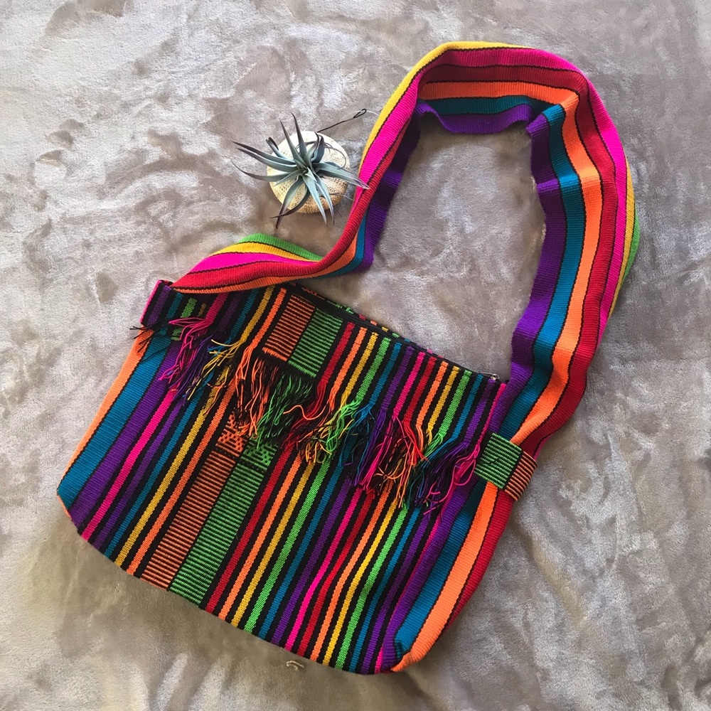 Handmade Rainbow Colombian Ethnic Crossbody Bag